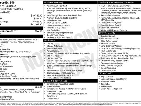 Used 2019 Lexus ES 350 w/ Accessory Package 2 FWD image 6