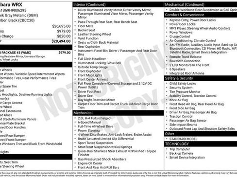 Used 2017 Subaru WRX w/ Popular Package #3 image 40