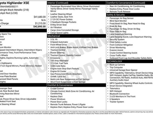 Used 2021 Toyota Highlander XSE FWD image 37