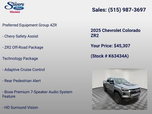 Used 2025 Chevrolet Colorado ZR2 w/ Technology Package AWD/4WD image 8