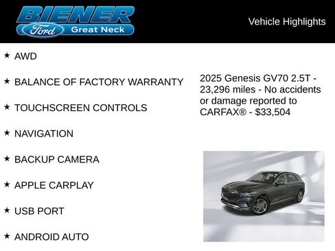 Used 2025 Genesis GV70 2.5T AWD/4WD image 9