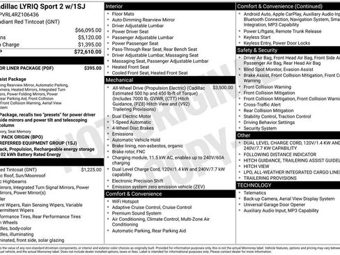 Used 2024 Cadillac Lyriq Sport w/ LPO, Floor Liner Package AWD/4WD image 35