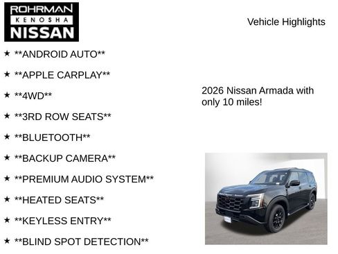 New 2026 Nissan Armada PRO-4X w/ Captain's Chari Seat Package image 8