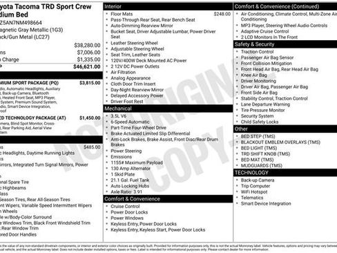 Used 2022 Toyota Tacoma TRD Sport w/ TRD Premium Sport Package image 31