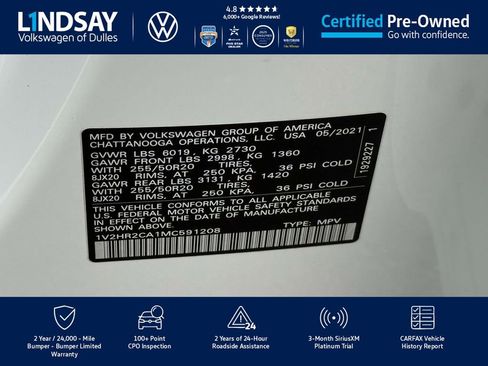 Certified 2021 Volkswagen Atlas SE image 26
