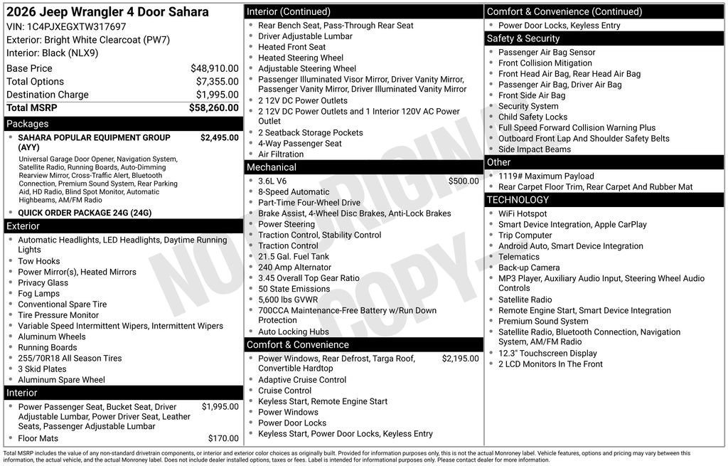 New 2026 Jeep Wrangler Unlimited Sahara AWD/4WD image 24
