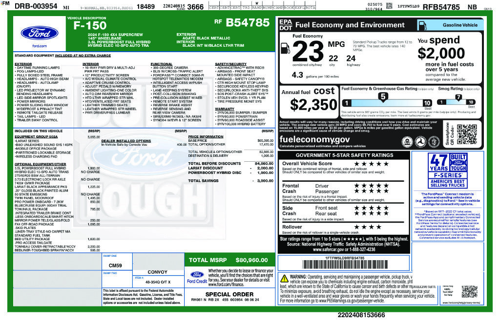 Used 2024 Ford F150 Lariat w/ Equipment Group 502A High AWD/4WD image 9
