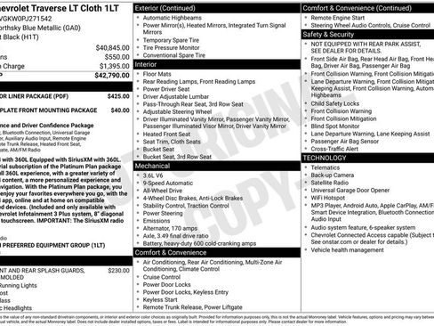 Used 2023 Chevrolet Traverse LT w/ LPO, Floor Liner Package AWD/4WD image 32