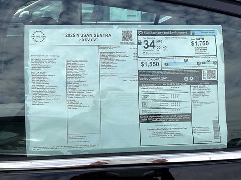 New 2025 Nissan Sentra SV w/ All-Weather Package image 12