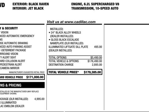 Used 2026 Cadillac Escalade ESV V w/ LPO, ONYX Package image 3