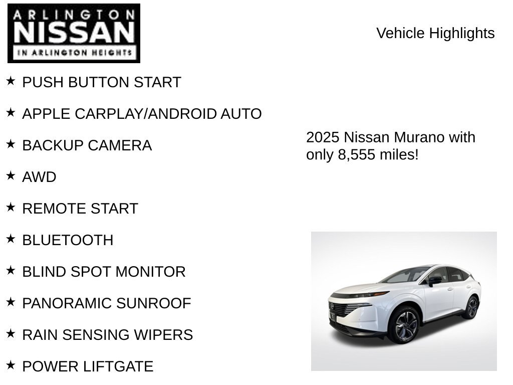 Certified 2025 Nissan Murano SL w/ Cargo Package AWD/4WD image 8