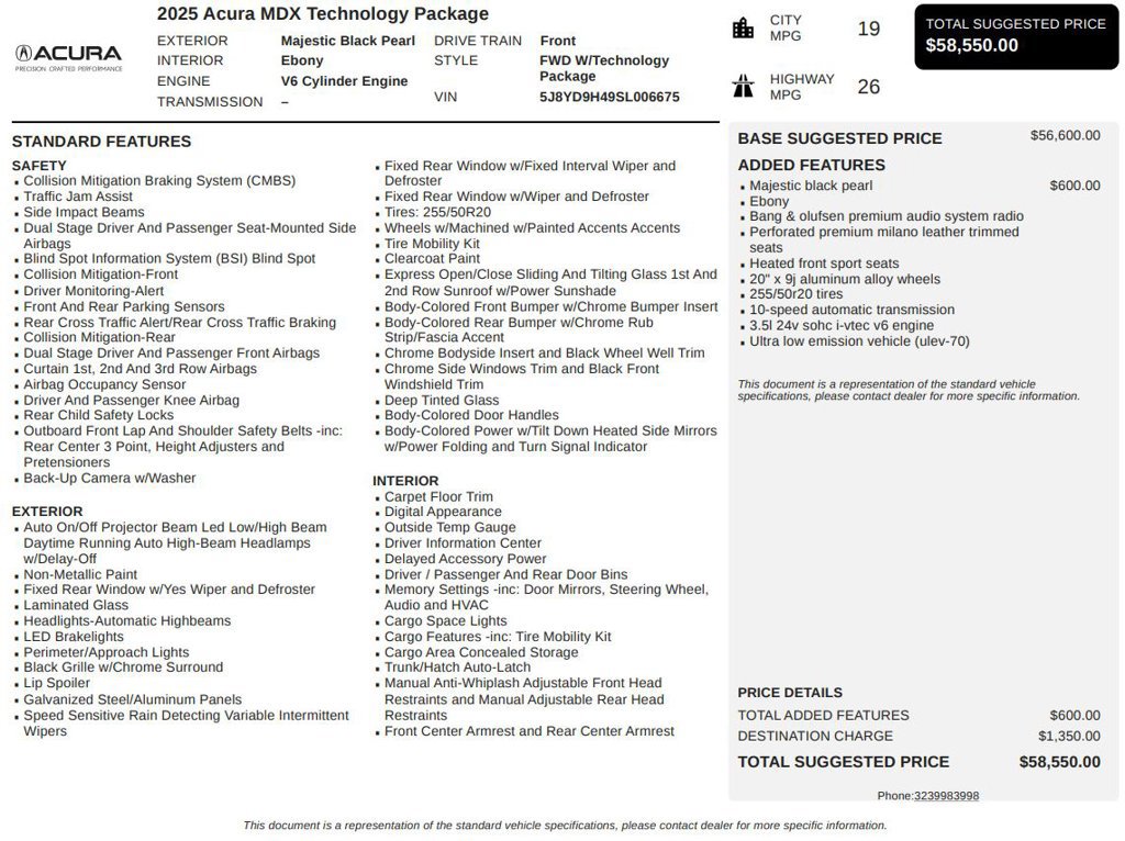 Used 2025 Acura MDX w/ Technology Package FWD image 4