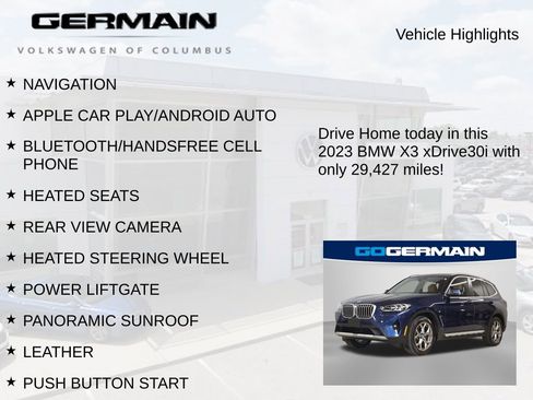 Used 2023 BMW X3 xDrive30i w/ Premium Package w/ZPA AWD/4WD image 6