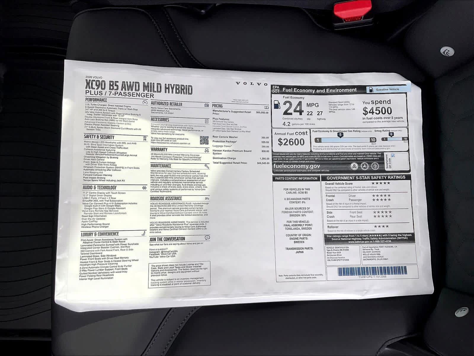 New 2026 Volvo XC90 B5 Plus w/ Protection Package AWD/4WD image 37