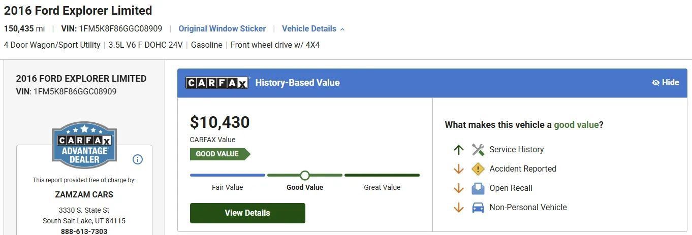 Used 2016 Ford Explorer Limited AWD/4WD image 2