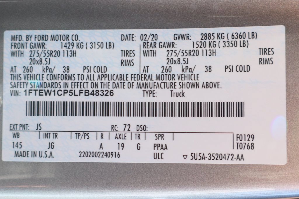 Used 2020 Ford F150 XL w/ Equipment Group 101A Mid RWD image 50