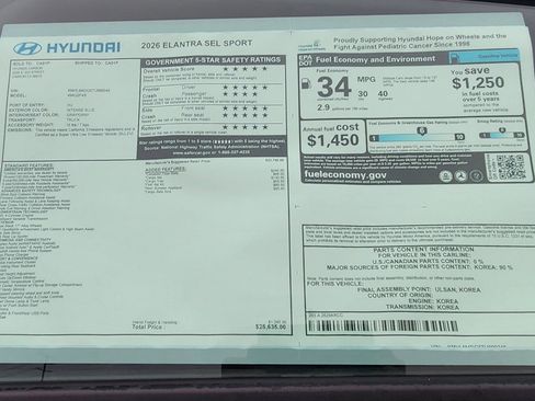 New 2026 Hyundai Elantra Sport image 31