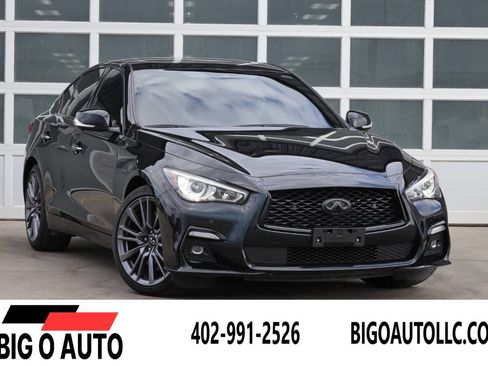 Used 2023 INFINITI Q50 Red Sport 400 w/ Black Opal Edition image 1