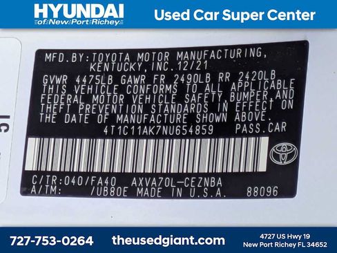 Used 2022 Toyota Camry LE FWD image 35