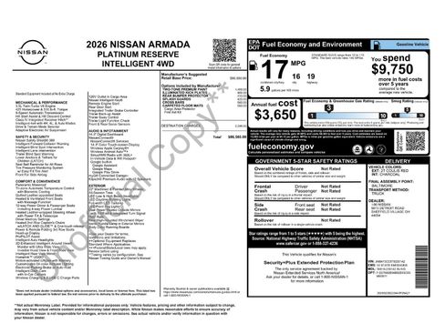 Certified 2026 Nissan Armada Platinum Reserve AWD/4WD image 5