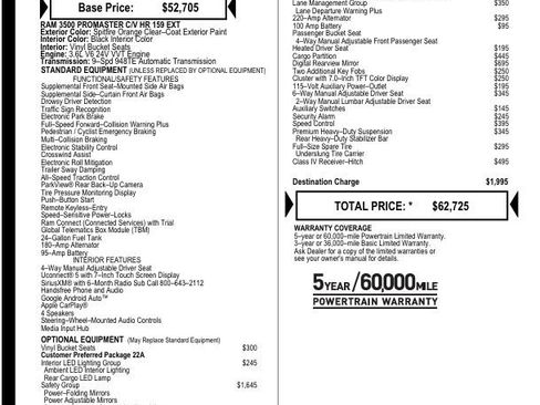 Used 2023 RAM ProMaster 3500 w/ Safety Group image 11