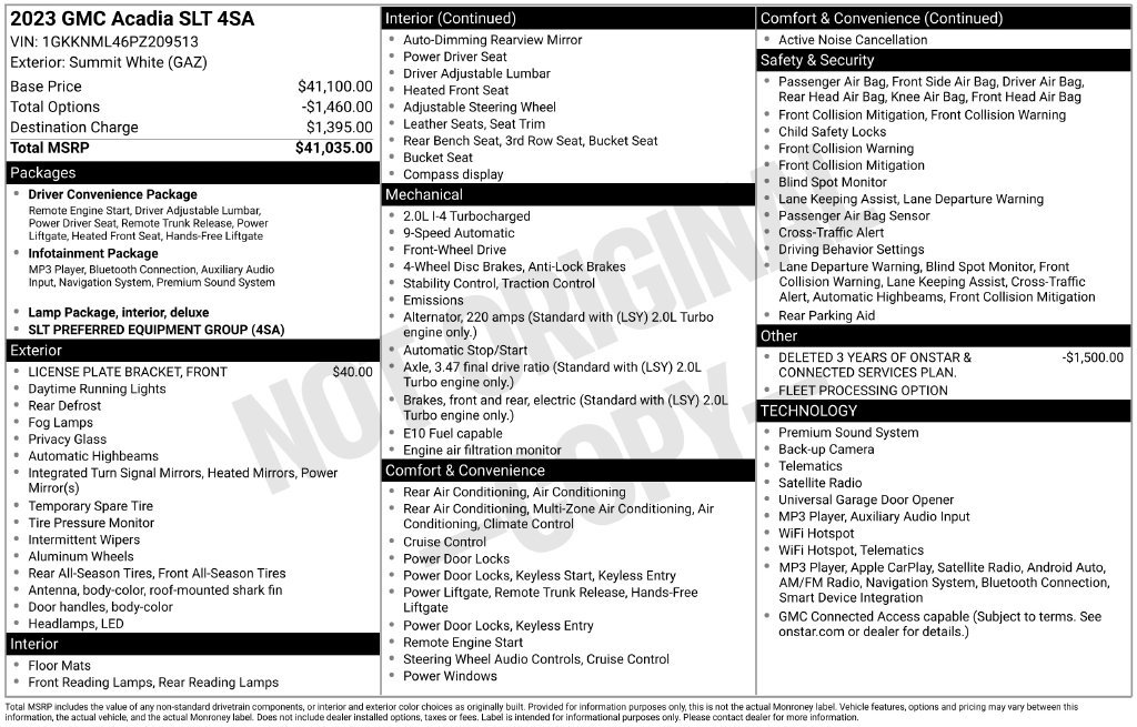 Used 2023 GMC Acadia SLT FWD image 34