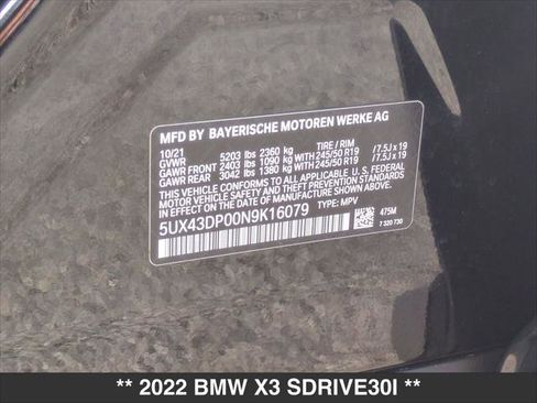 Used 2022 BMW X3 sDrive30i w/ Convenience Package image 26