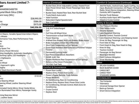 Used 2019 Subaru Ascent Limited image 44