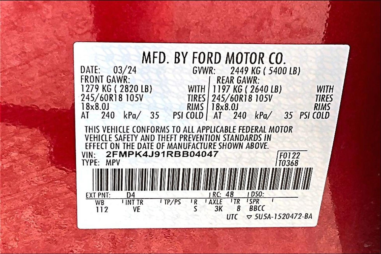 Certified 2024 Ford Edge SEL w/ Convenience Package AWD/4WD image 37