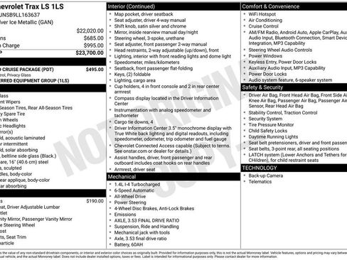 Used 2020 Chevrolet Trax LS w/ Tint and Cruise Package AWD/4WD image 23