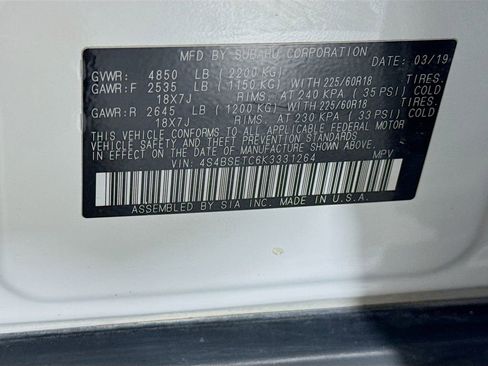 Used 2019 Subaru Outback 3.6R Touring w/ Popular Package #3A image 41