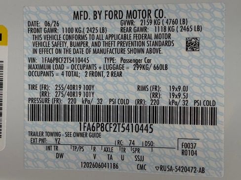 New 2026 Ford Mustang GT w/ GT Performance Package RWD image 40