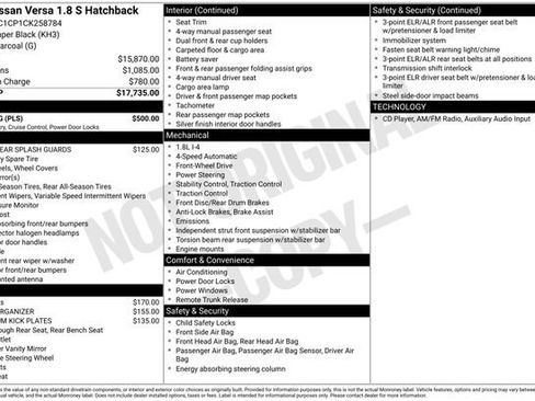 Used 2012 Nissan Versa 1.8 S w/ Plus Pkg FWD image 2
