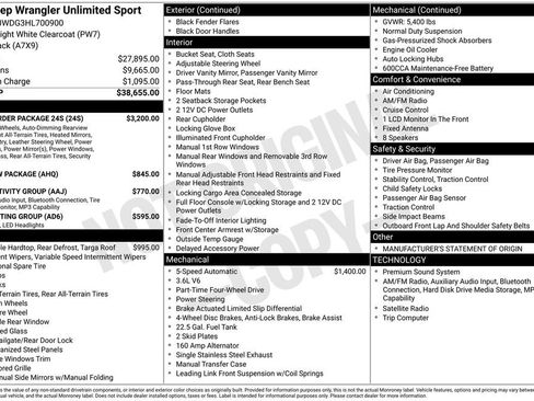 Used 2017 Jeep Wrangler Unlimited Sport w/ Quick Order Package 24S image 7