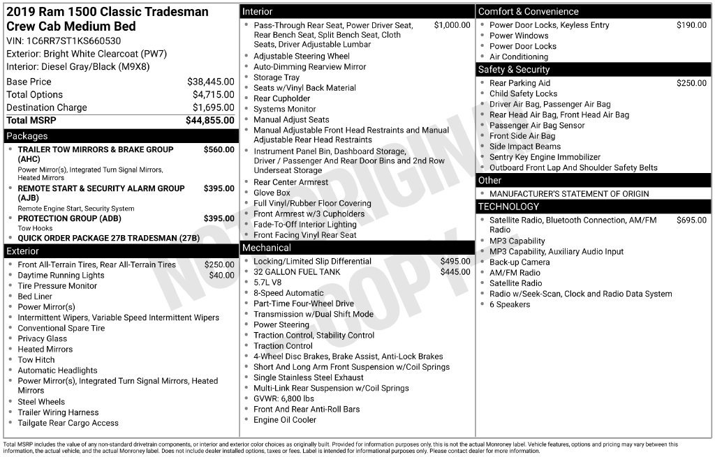 Used 2019 RAM 1500 Tradesman AWD/4WD image 27