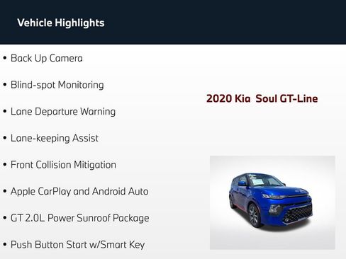 Used 2020 Kia Soul GT-Line w/ GT 2.0L Power Sunroof Package FWD image 5
