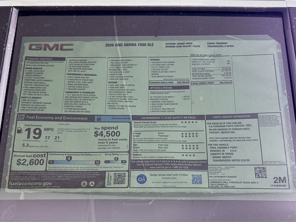 New 2026 GMC Sierra 1500 SLE w/ Preferred Package RWD image 20