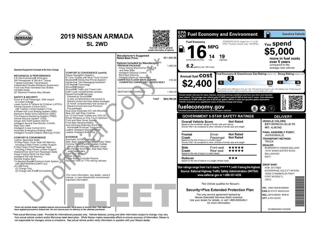 Used 2019 Nissan Armada SL w/ Premium Package RWD image 4
