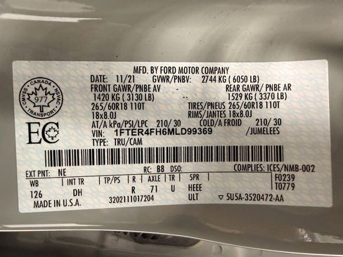 Used 2021 Ford Ranger Lariat w/ Equipment Group 501A High image 27