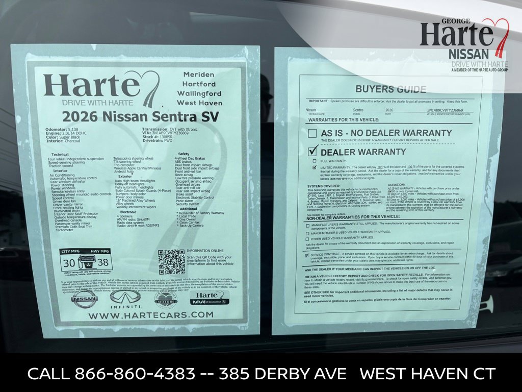 Certified 2026 Nissan Sentra SV w/ Floor Mat Package FWD image 22