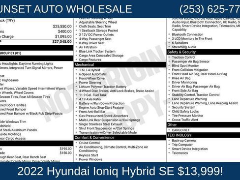 Used 2022 Hyundai Ioniq SE FWD image 39