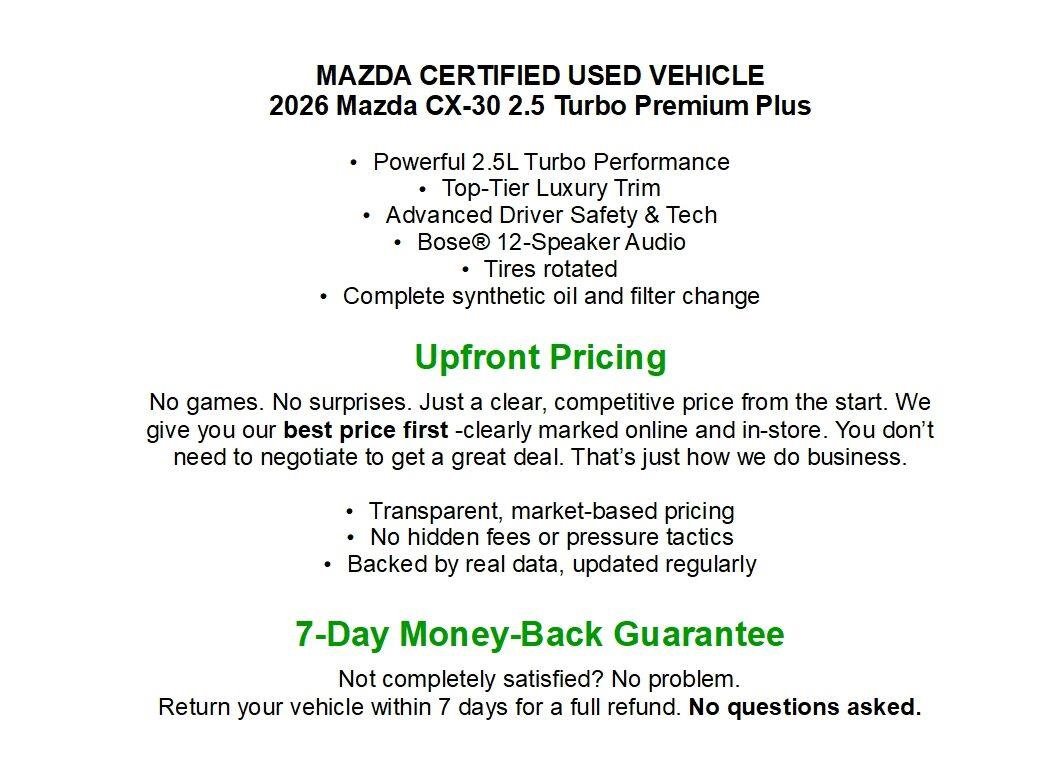 Used 2026 MAZDA CX-30 2.5 Turbo w/ Premium Plus Pkg AWD/4WD image 2