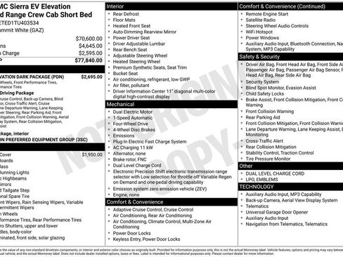 New 2026 GMC Sierra EV Elevation w/ LPO, Elevation Dark Package AWD/4WD image 41