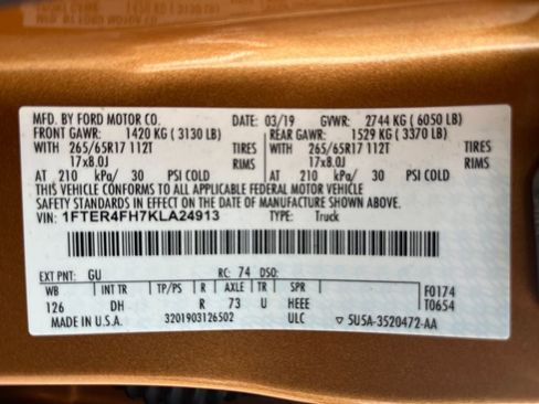 Used 2019 Ford Ranger Lariat w/ Equipment Group 501A Mid AWD/4WD image 36