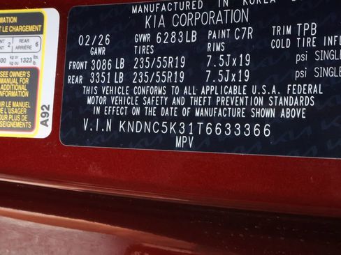 New 2026 Kia Carnival EX FWD image 38