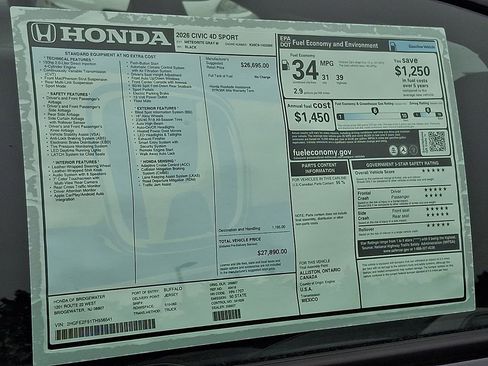 New 2026 Honda Civic Sport image 19