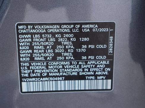 Certified 2024 Volkswagen Atlas SE w/ Black Wheel Package FWD image 27