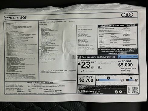 New 2026 Audi SQ5 Prestige AWD/4WD image 47