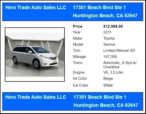 Used 2011 Toyota Sienna Limited w/ Premium Pkg AWD/4WD image 55