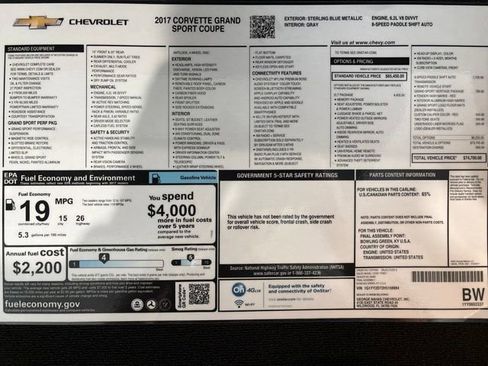 Used 2017 Chevrolet Corvette Grand Sport RWD image 54